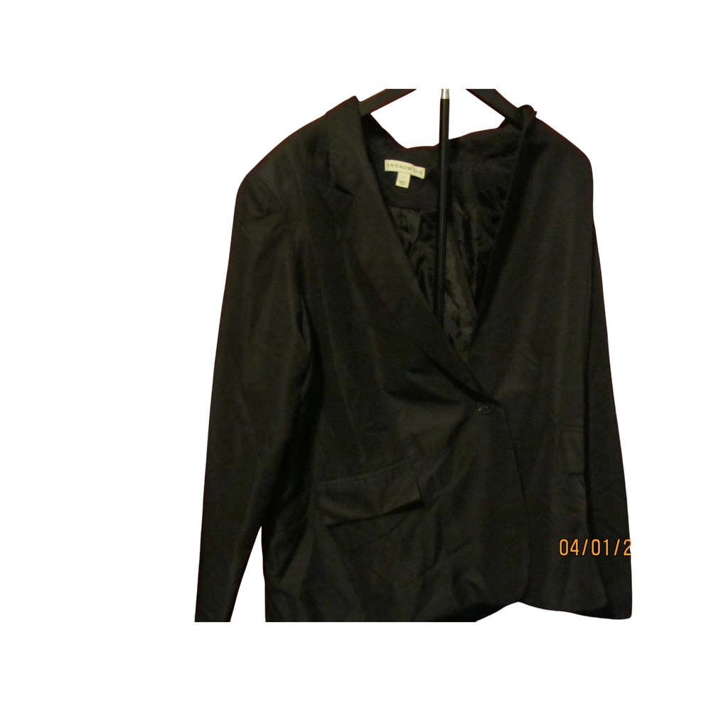 And Now This Womens Black Single Button Blazer Jacket Size L